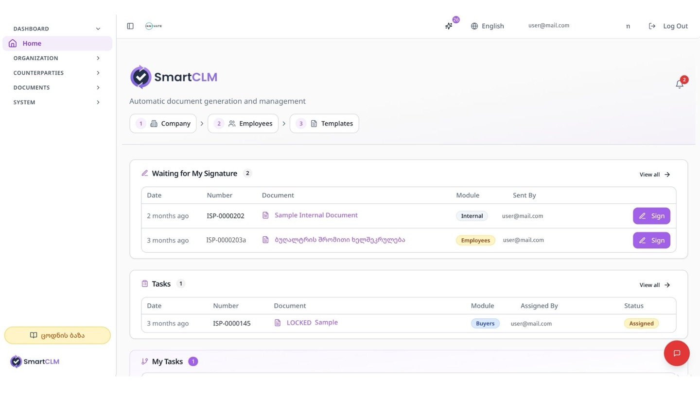 Панель управления SmartCLM